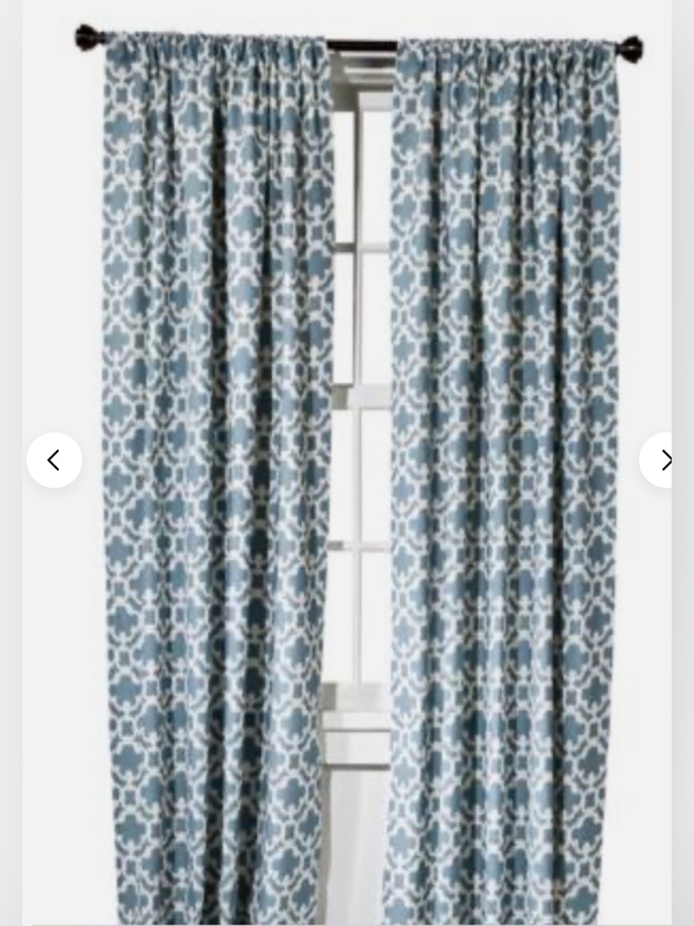 Threshold Blue and White Trellis Curtain Panels